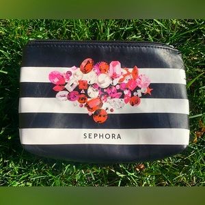 Sephora black and white makeup bag